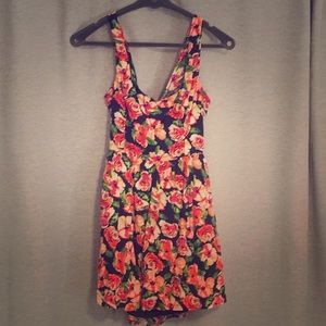 Rose Patterned Skater Dress